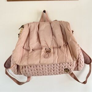 Happy Brand Pink Quilted Women's diaper bag Backpack